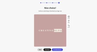 Adobe Express free logo designer - mock up of pink logo for Creative Bloq